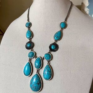Lucky Brand Faux Turquoise Statement Necklace
